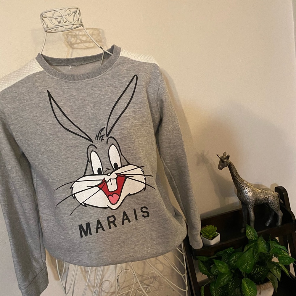 Nice buzz bunny graphic sweater size small